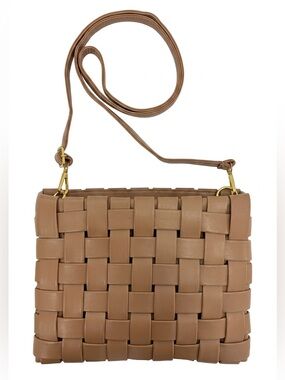 Tan Woven Crossbody Bag
